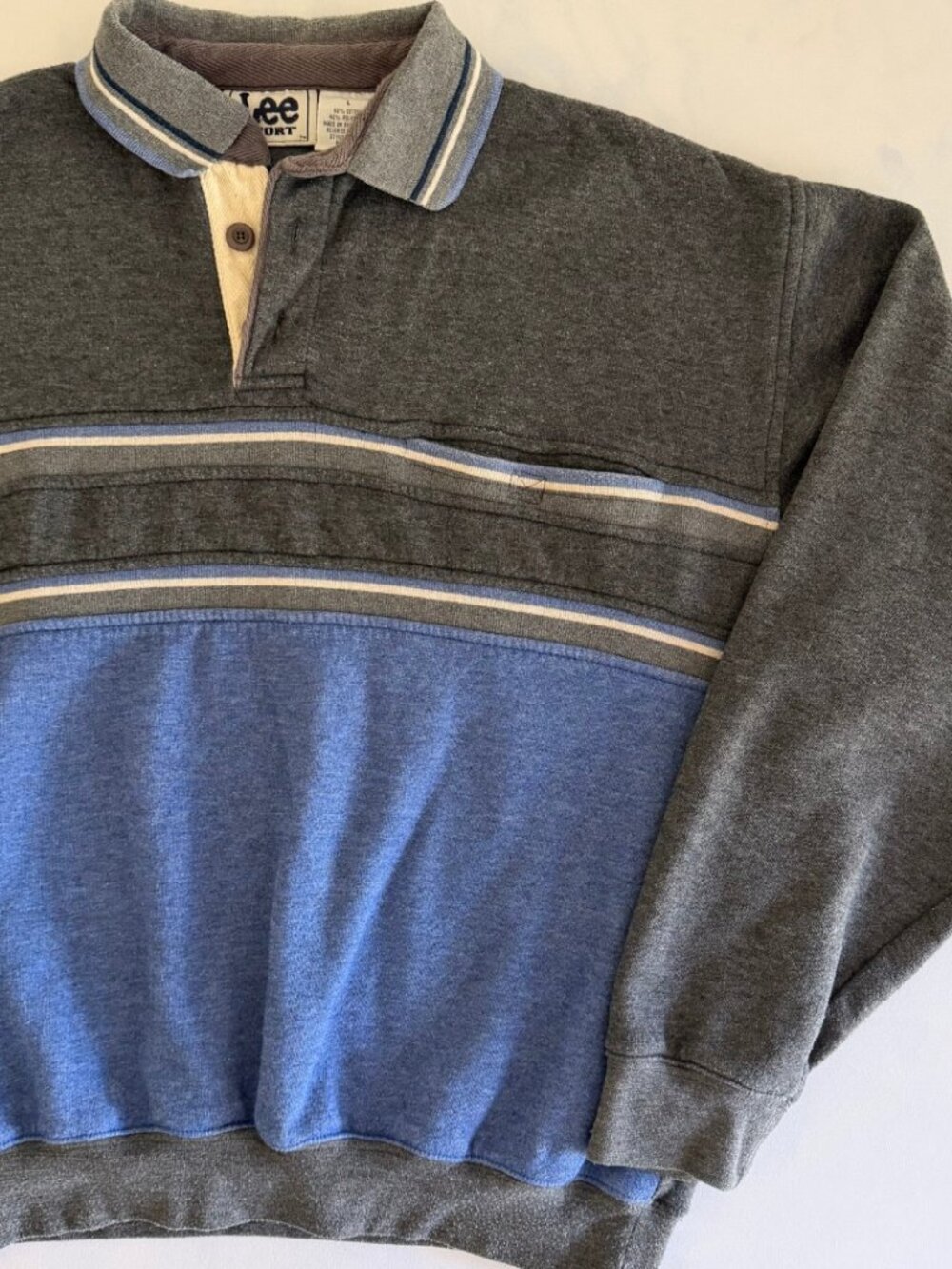 Lee Sport Vintage Polo Henley Pullover Sweater - Picture 3 of 8